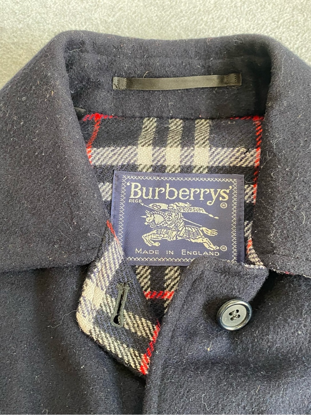 Vintage BURBERRYS' women's Jacket Wool Alpaca Nova Check Plaid Interior SZ Lg - Picture 3 of 16